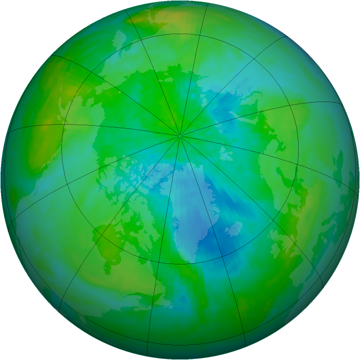 Arctic ozone map for 30 August 2003